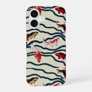 Art Deco Bunte Karpfen Schwimmen Marine Dekor iPhone 16 Hülle
