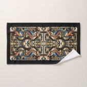 Art Deco Bunter Uhu Badhandtuch Set (Handtuch)