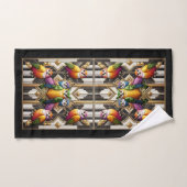 Art Deco Bunter Uhu Badhandtuch Set (Handtuch)