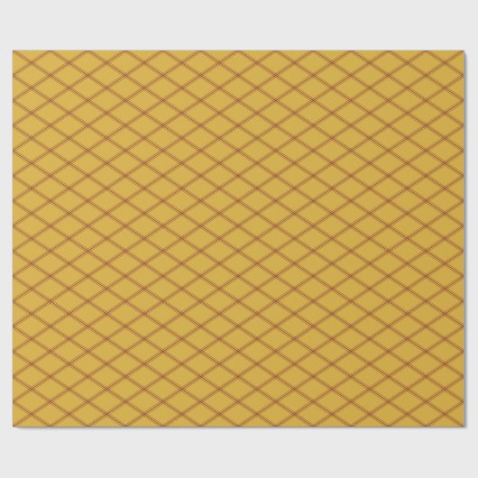 Art Deco Burgundy Diamond über Goldenrod Geschenkpapier (Flach)