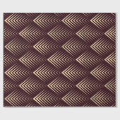 Art Deco Burgundy Gold Yellow Scales Geometrie Geschenkpapier (Flach)