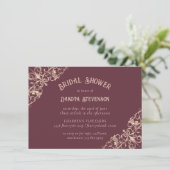 Art Deco Burgundy | Jugendstiljugendstil-Brautpart Einladung (Stehend Vorderseite)