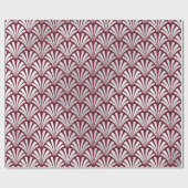 Art Deco Burgundy Silver Gray Scales Seashells Geschenkpapier (Flach)
