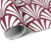 Art Deco Burgundy Silver Gray Scales Seashells Geschenkpapier (Rolleneckpunkt)