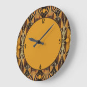 Art Deco Burl Wood Große Wanduhr (Winkel)