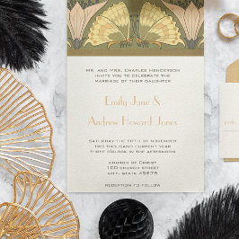 Art Deco Butterfly Calla Lily Einladung Hochzeit