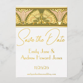 Art Deco Butterfly Calla Lily Save the Date Folieneinladung