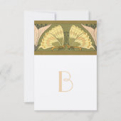 Art Deco Butterfly Calla Lily Wedding  Einladung (Rückseite)