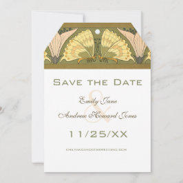 Art Deco Butterfly Calla Lily Wedding Einladung