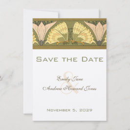 Art Deco Butterfly Calla Lily Wedding Invitation Einladung