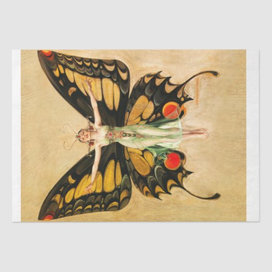 Art Deco Butterfly Fairy FX Leyendecker Decoupage Seidenpapier (Vorderseite)