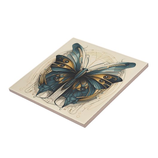 Art Deco Butterfly Fliese (Seite)