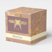 Art Deco Butterfly Hochzeit Antique Gold und Rosa Geschenkschachtel (Vorderseite)