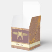 Art Deco Butterfly Hochzeit Antique Gold und Rosa Geschenkschachtel (Geöffnet)