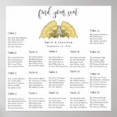 Art Deco Butterfly Hochzeitstabelle Poster (Vorne)