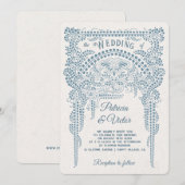 Art Deco Butterfly in Frame Wedding Invitation Einladung (Vorne/Hinten)