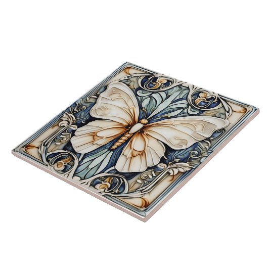 Art Deco Butterfly Jugendstil Keramik Tile Fliese (Seite)