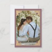 Art Deco Butterfly Monogram Foto Pink Gold Flasche Dankeskarte (Rückseite)