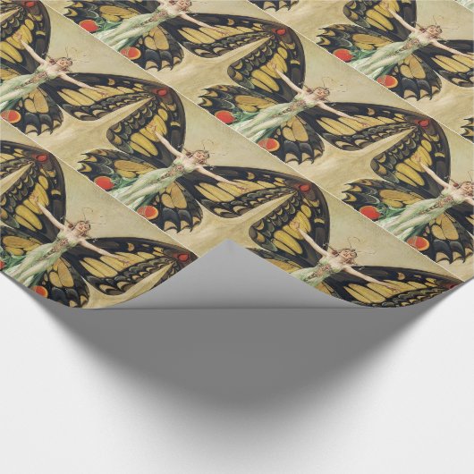 Art Deco Butterfly Packpapier (Ecke)
