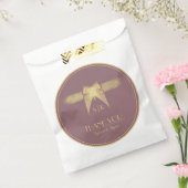 Art Deco Butterfly Pink Gold "Danke" Hochzeit Geschenktütchen (Versiegelt)