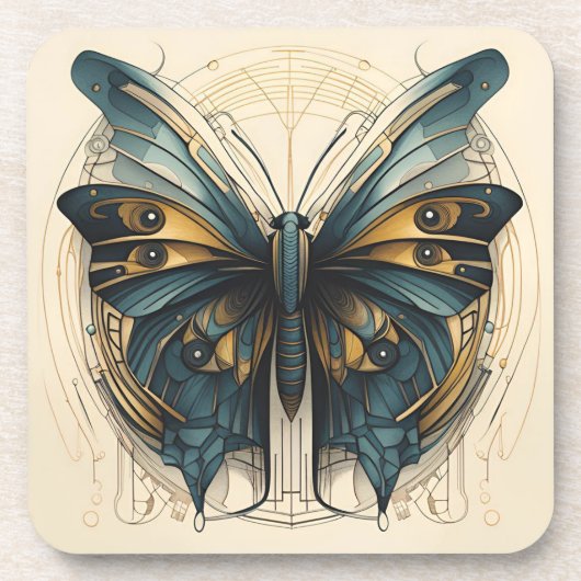 Art Deco Butterfly Untersetzer Set (Vorderseite)
