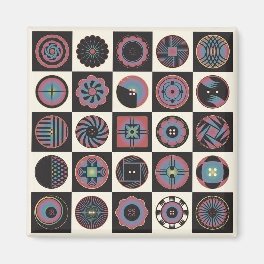 Art Deco Buttons Magnet (Vorne)