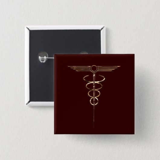 Art Deco Caduceus Button (Vorne & Hinten)