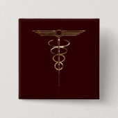 Art Deco Caduceus Button (Vorderseite)