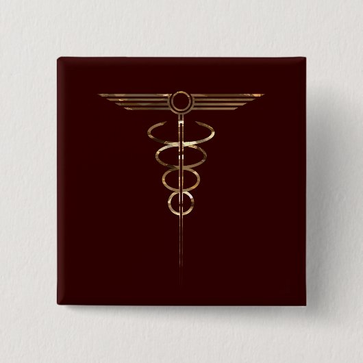 Art Deco Caduceus Button (Vorderseite)