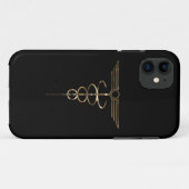 Art Deco Caduceus Case-Mate iPhone Hülle (Rückseite (Horizontal))