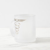 Art Deco Caduceus Mattglastasse (Vorderseite Links)