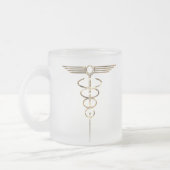 Art Deco Caduceus Mattglastasse (Links)