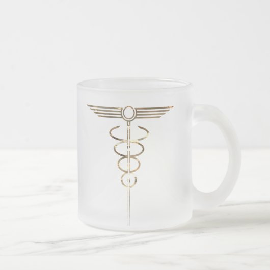 Art Deco Caduceus Mattglastasse (Rechts)