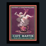 Art Deco Cafe Martin Coffee Ad Poster<br><div class="desc">Vintag,  Art Déco der 30er Jahre,  Cafe Martin,  Kaffeewerbung von Leonetto Cappiello. 11x14 hier gezeigt. Erhältlich in 16x20,  kundenspezifische Größen und auf Leinwand.</div>