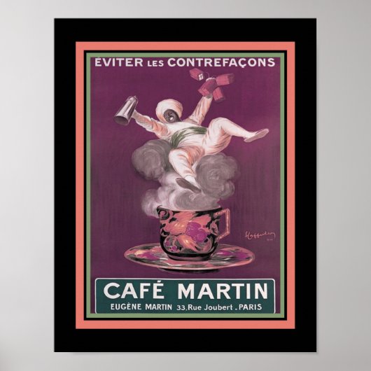 Art Deco Cafe Martin Kaffee Werbung Poster (Vorne)