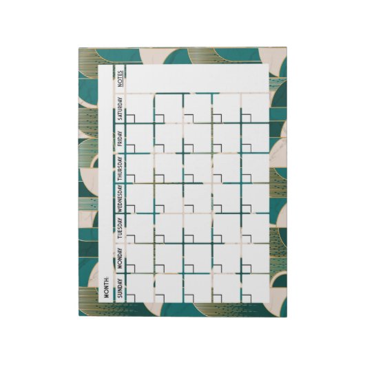 Art Deco Calendar Notepad Notizblock (Rotiert)
