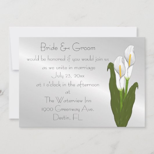 Art Deco Calla Lily Einladung (Vorderseite)