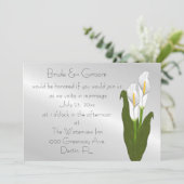 Art Deco Calla Lily Einladung (Stehend Vorderseite)