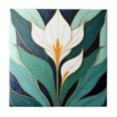 Art Deco Calla Lily Flower Fliese (Vorderseite)