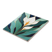 Art Deco Calla Lily Flower Fliese (Seite)