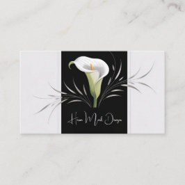 Art Deco Calla Lily Silver Blüh Visitenkarte