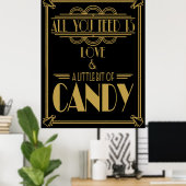 Art Deco "Candy Bar" Gatsby Style Black & Gold Poster (Heimbüro)