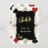Art Deco Casino Poker 50 und fabelhafter Geburtsta Dankeskarte (Vorne/Hinten)
