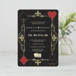 Art Deco Casino Royale Vegas Poker Eheversprechen  Einladung