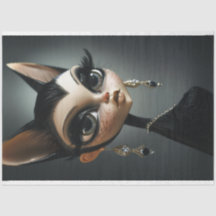 Art Deco Cat Black Long Lashes
