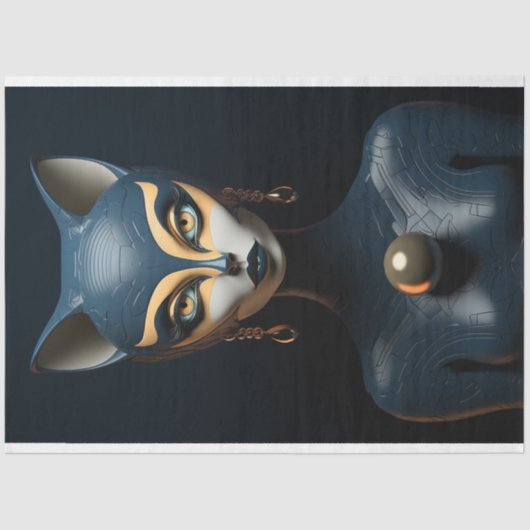 Art Deco Cat Decoupage Seidenpapier (Vorderseite)