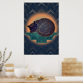 Art Deco Cat Fish Trophy Wall Art Poster (Küche)