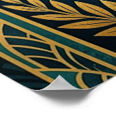 Art Deco Cat Fish Trophy Wall Art Poster (Ecke)