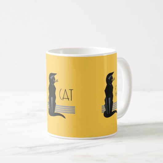 Art Deco Cat Tasse (VorderseiteRechts)