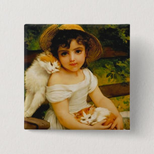 Art Deco Cats Button